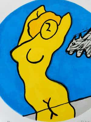 Corneille - TYPISCHE FIGURATIE / KLEURLITHO / 30x21cm / SIG / 1994 verkocht voor € 65!