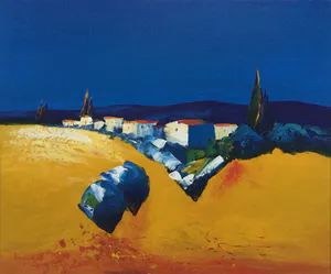 Berend Pasman - Surrealistisch landschap | Olieverfschilderij - ingelijst kopen? Bied vanaf 99!