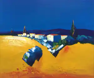 Berend Pasman - Surrealistisch landschap | Olieverfschilderij - ingelijst verkocht voor € 99!