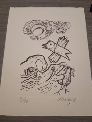 Corneille - litho, oplage 99 stuks, gesigneerd, gedateerd en ingelijst kopen? Bied vanaf 100!