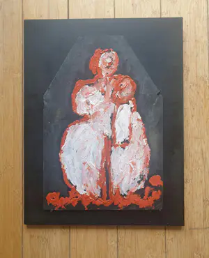Anton Heyboer - Moeder met kind - Olieverf uit de tube op leisteen - 32,5 x 22,5 cm kopen? Bied vanaf 395!