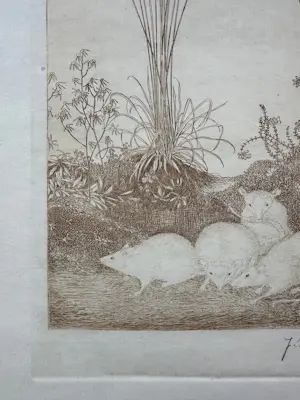 Jan Mankes - Ets vier muizen - Gesigneerd - 1918 kopen? Bied vanaf 440!