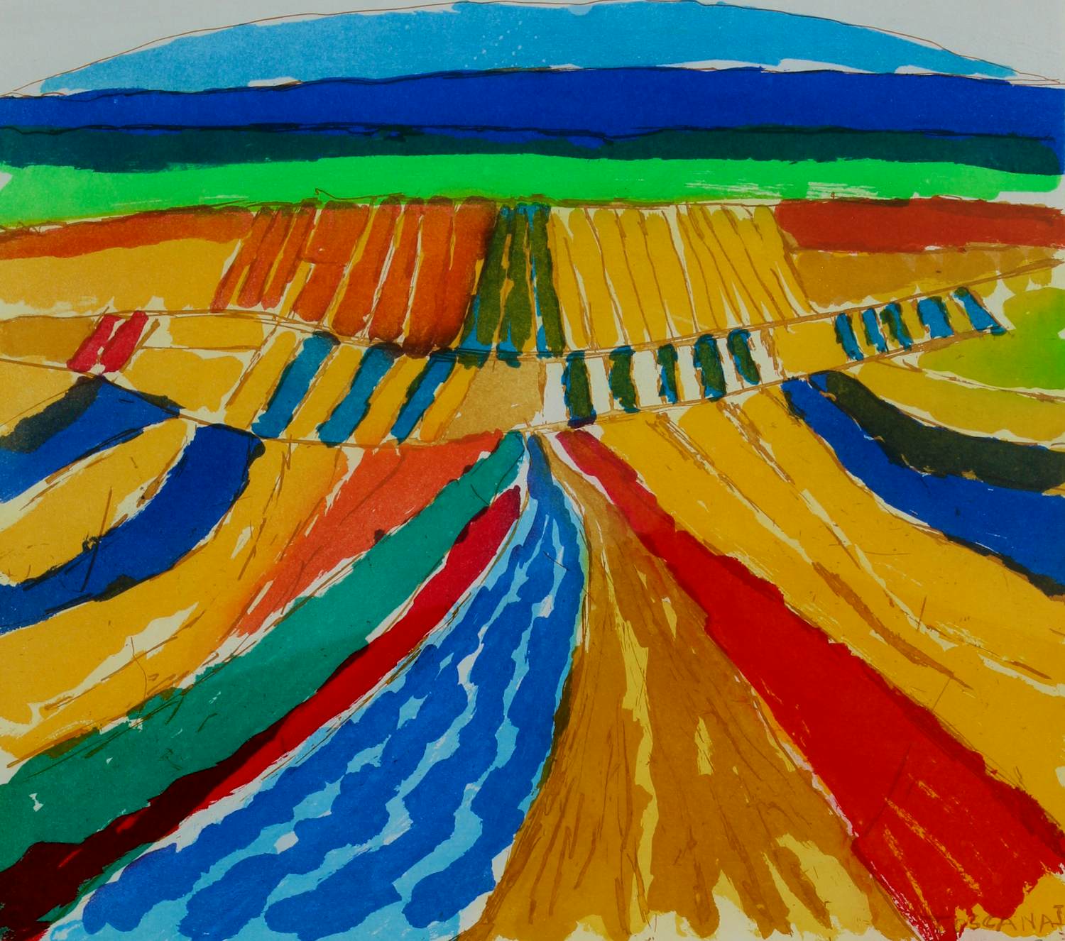 Jan Cremer - Ingelijste ets/aquatint: Toscana I - 1998 verkocht voor € 399!