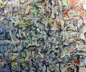 Angelos Tassopoulos - Olieverf op doek, Abstracte compositie - Zeer groot verkauft für € 200!