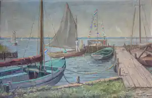 Leonard Pieter Versteeg - Loosdrecht. Zeilschepen. verkauft für € 129!