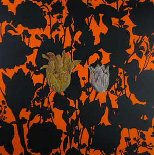 Arjan van Arendonk - Gemengde techniek, Two Tulips - Ingelijst kopen? Bied vanaf 60!