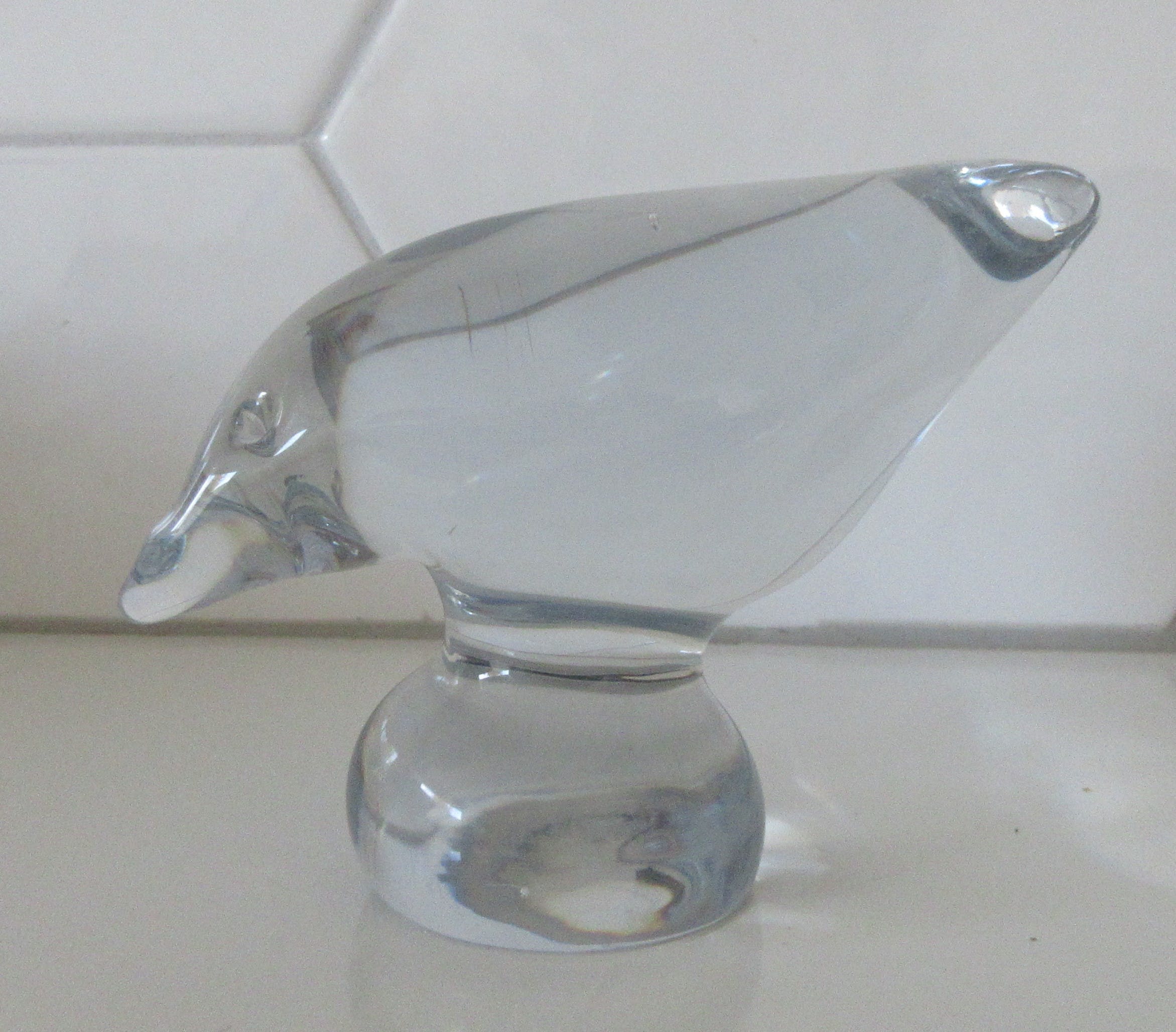 Zelezny Brod Sklo - Gestileerd glazen vogel figuur van Alexandrite glas ontwerp Miloslav Janku verkocht voor € 25!