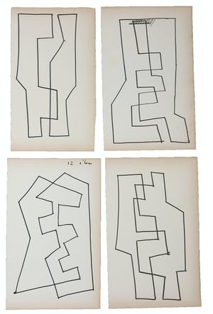 Siep van den Berg - Lot van vier abstracte composities kopen? Bied vanaf 1!