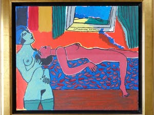 Corneille - NAAKTE VROUWEN / TERRAGRAVURE DOEK / 70x79cm / KADER / SIG kopen? Bied vanaf 595!