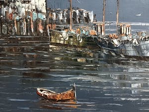 Niet of onleesbaar gesigneerd - Haven in schemering. kopen? Bied vanaf 1!