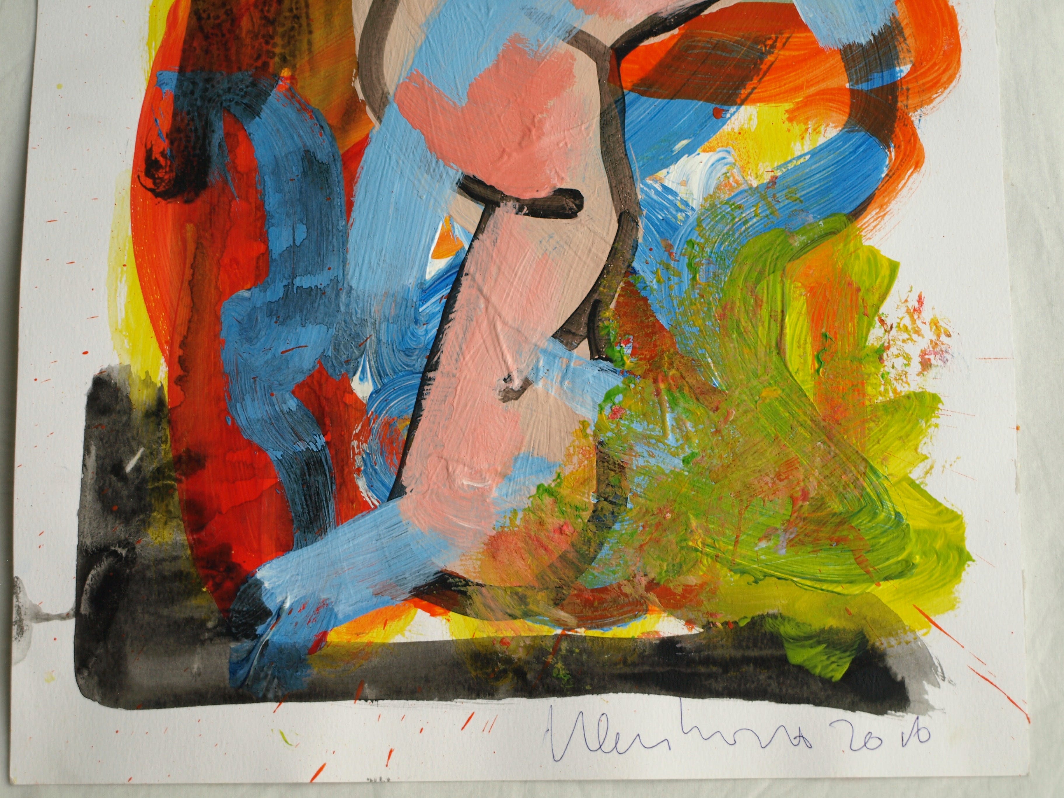 Peter Klashorst - Acrylverf op papier – Abstract 12 - 2016 kopen? Bied vanaf 35!