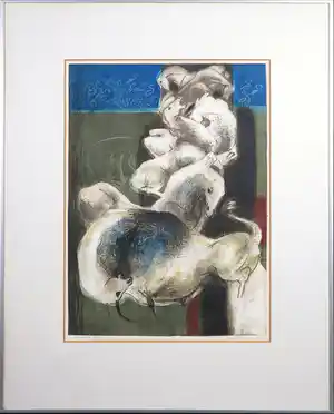 Ru van Rossem - Litho, Camarque - Ingelijst verkocht voor € 50!