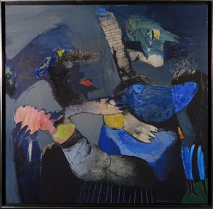 Michel van Overbeeke - Gemengde techniek op doek, Zonder titel - Ingelijst kopen? Bied vanaf 600!