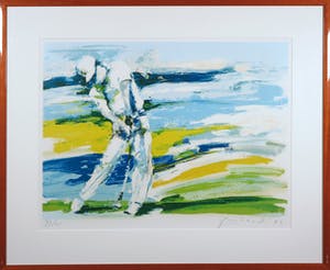 Frank Gude - Litho, Tennis - Ingelijst kopen? Bied vanaf 35!