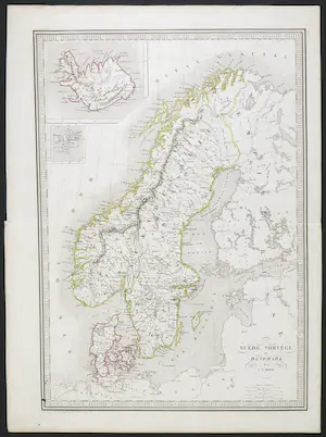Guillaume Laguillermie - Handgekleurde gravure, Suède, Norvège et Danemark / kaart van Scandinavië kopen? Bied vanaf 25!