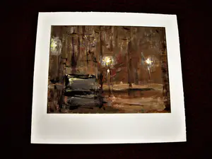 Anton Voorzanger - Fraaie impressionistisch Gouache - Amsterdam bij avond / nacht - gesigneerd kopen? Bied vanaf 84!