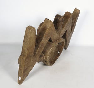 Kwele - Hout, Masker gedecoreerd met gezichten kopen? Bied vanaf 1!