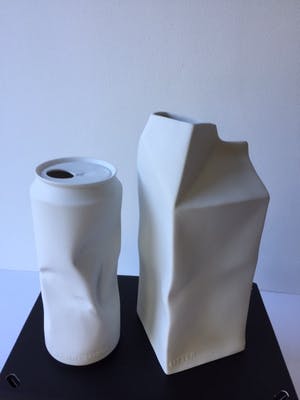 Rosenthal - Do not Litter Collection Grote Melkpakvaas en Groot Bierblik biscuit porselein kopen? Bied vanaf 93!