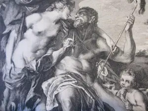 Martin Crophius - Hercules en Omphale gravure naar François Le Moyne uit 1724. kopen? Bied vanaf 100!