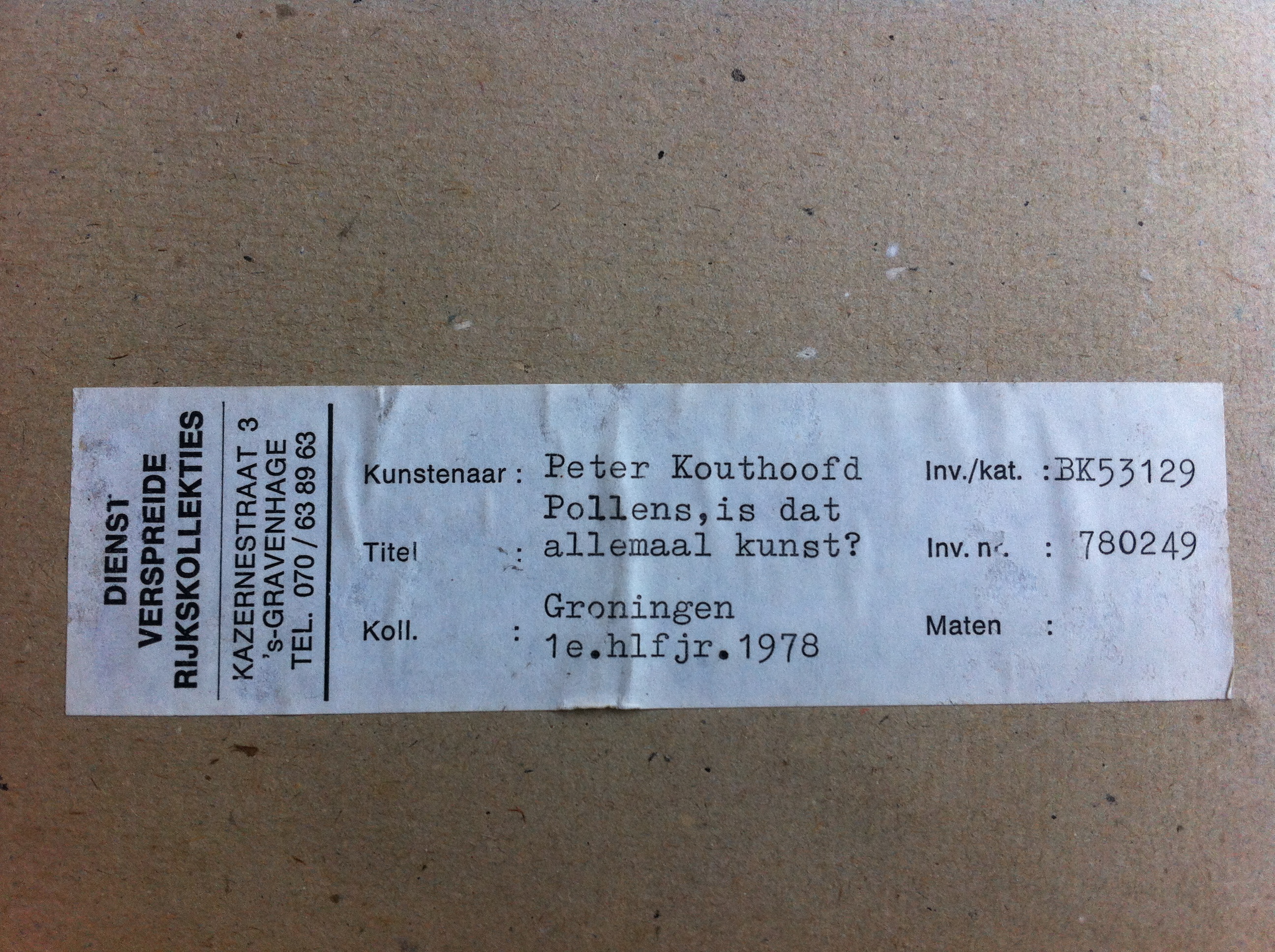 Peter Kouthoofd - Pollens is dit allemaal kunst. kopen? Bied vanaf 70!