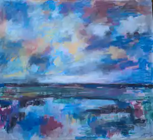 Jelle Hoogstra - Hollandse wolkenlucht 8, XL , kleurrijk. Uniek. verkauft für € 69!
