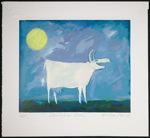Wouter Stips - Zeefdruk, Vrolijke koe kopen? Bied vanaf 40!