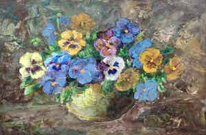 Jacobus Doeser - c2542/C2442, bloemstilleven met viooltjes verkocht voor € 250!