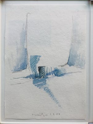 Jan Montyn - Aquarel met nieuwe lijst en museumglas kopen? Bied vanaf 365!