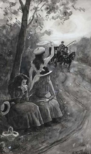 Cornelis Koppenol - c4377-5, dames wachten op de koets kopen? Bied vanaf 100!