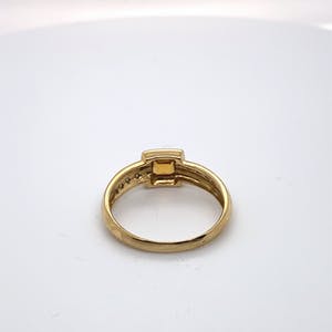 18kt gouden diamanten ring+citrien, maat 58,18,50, 3,70 gr kopen? Bied vanaf 170!