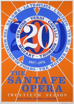 Robert Indiana - Gesigneerde zeefdruk, ontworpen voor The Santa Fe Opera - Ingelijst (Groot) kopen? Bied vanaf 1!