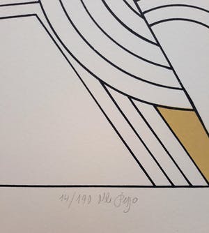 Lucio del Pezzo - Geometrisch abstracte compositie, litho kopen? Bied vanaf 65!