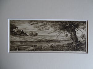 Niet of onleesbaar gesigneerd - Pentekening landschap, 1940, onduidelijk gesigneerd kopen? Bied vanaf 1!