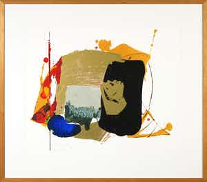 Arty Grimm - Zeefdruk, Abstracte compositie - Ingelijst verkocht voor € 50!