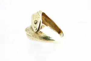 89 - Aparte geel-gouden 18 krt ring met 2 vissen - gekeurd - kleine maat! kopen? Bied vanaf 310!
