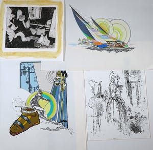 Bob Lens - en vele andere! - Groot lot met 28 werken op papier kopen? Bied vanaf 50!