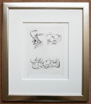 Henry Moore - Three Motives, ets (prachtig ingelijst) kopen? Bied vanaf 550!