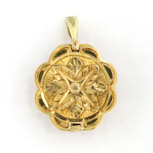 18k goud met zilver hanger met roos diamant tot. 0.10ct – G/H – SI – 4.8 gram kopen? Bied vanaf 650!