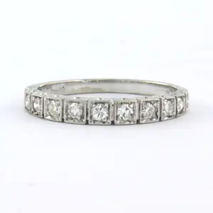 18k gouden ring bezet met single cut geslepen diamant tot. 0.33ct - F/G - VS/SI kopen? Bied vanaf 265!