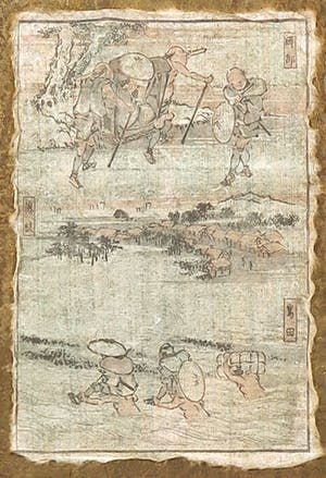Niet of onleesbaar gesigneerd - Inkt op Japans papier, Zonder titel - Ingelijst kopen? Bied vanaf 1!