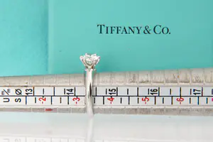 49 - Tiffany & Co. Platina solitairring gezet met 0.75 crt diamant kopen? Bied vanaf 3000!