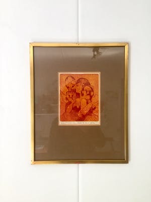 Rene D. Tosari - Figuren - Ets, Ingelijst kopen? Bied vanaf 50!