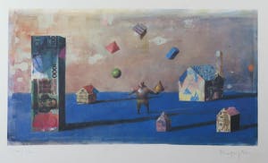 Niet of onleesbaar gesigneerd - Litho, Zonder titel - Ingelijst kopen? Bied vanaf 1!