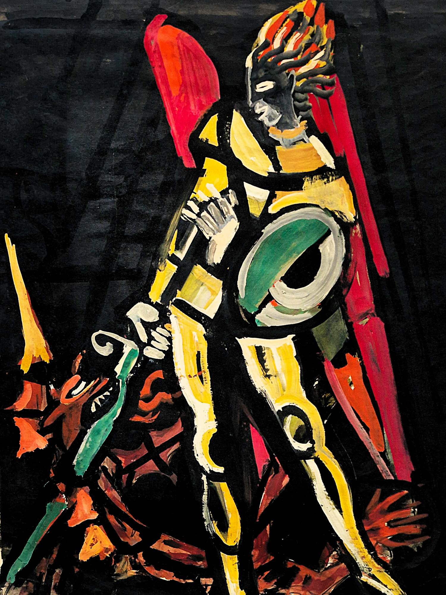 charles Counhaye - belangrijk Waals expressionist - Ridder verslaat Draak 1942 - gesigneerd kopen? Bied vanaf 46!