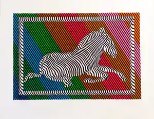 Victor Vasarely - Handgesigneerde zeefdruk: Zebra - Lage startprijs! verkocht voor € 299!