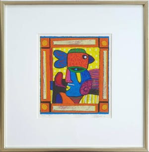 Clemens Briels - Figuren "XI" (2002) - Ingelijst kopen? Bied vanaf 95!
