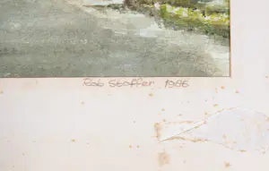 Rob Stoffer - Krijt en gouache op papier, Boslaan kopen? Bied vanaf 1!