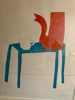 Klaas Gubbels - Rode kan, witte kop en blauwe tafel kopen? Bied vanaf 450!