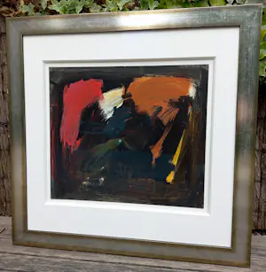 Eugène Brands - Composition au cinque étoiles, gouache (mooi ingelijst) - Laatste keer!!! kopen? Bied vanaf 1!