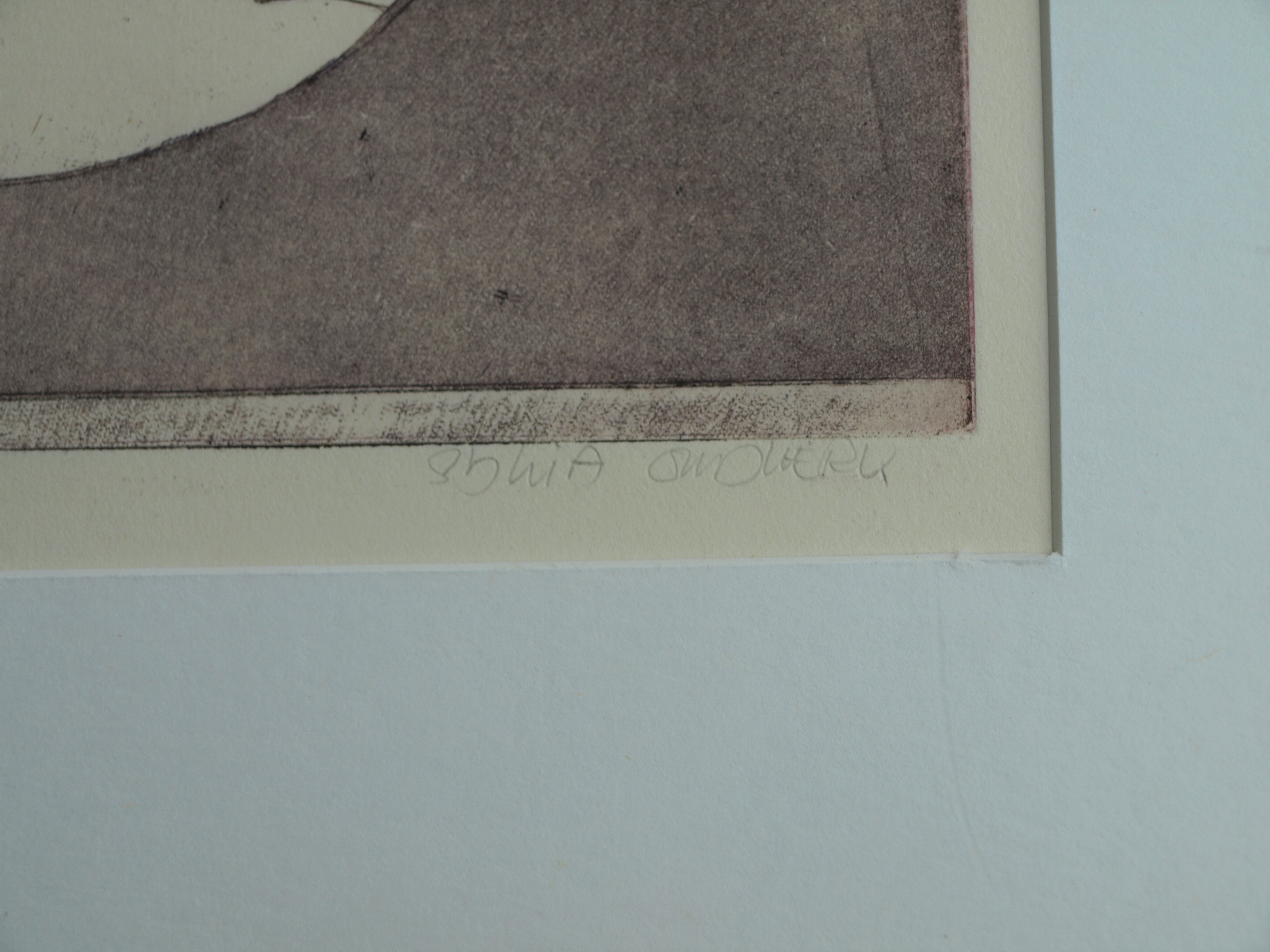 Sylvia Oudkerk - Ets en aquatint , Deken met twee handen – gesigneerd & ingelijst – ca 1977  kopen? Bied vanaf 1!